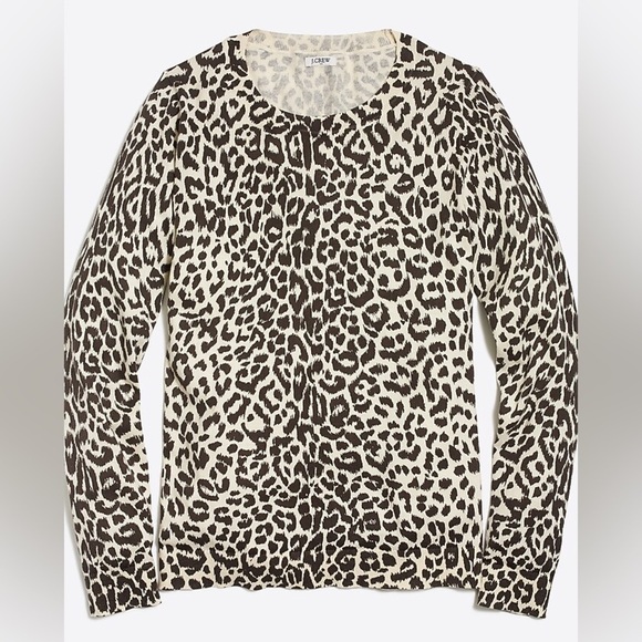 J. Crew Sweaters - J. Crew Cotton Teddie Sweater in Leopard, Size Medium